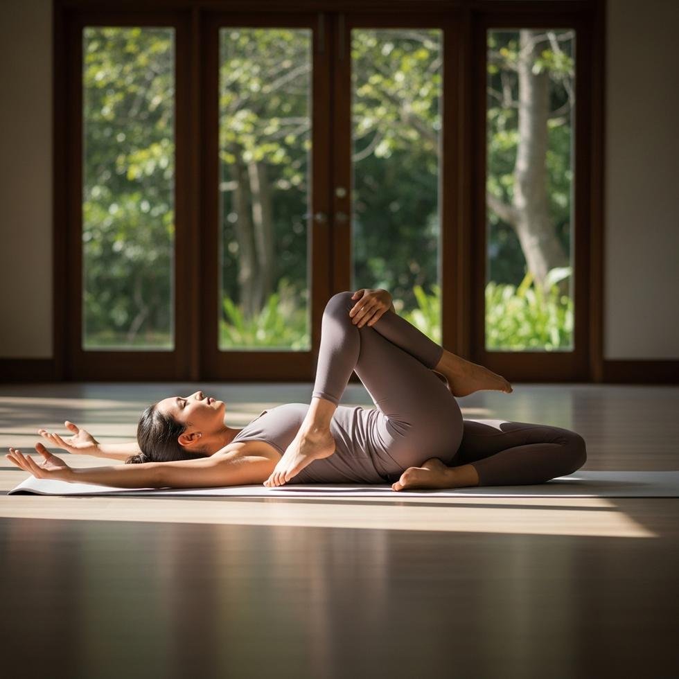 Vinyasa Yoga 14 Liggende twist Jathara Parivartanasana